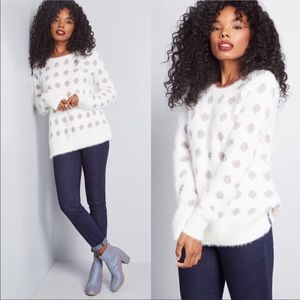 ModCloth Warm Opinion Polka Dot sweater